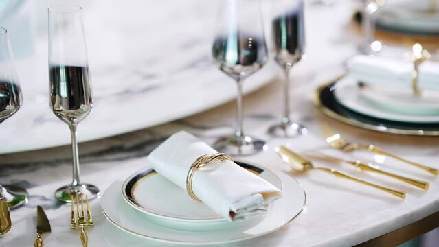 table set for a dinner