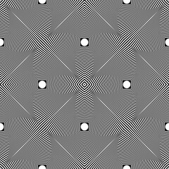 Abstract Seamless Op Art Geometric Pattern. Striped Lines Texture.