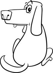cartoon surprised dog animal character coloring page