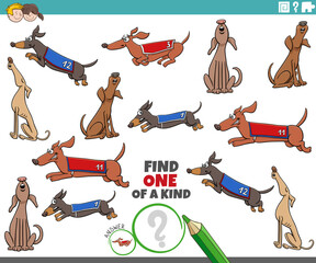 one of a kind task with funny cartoon dogs
