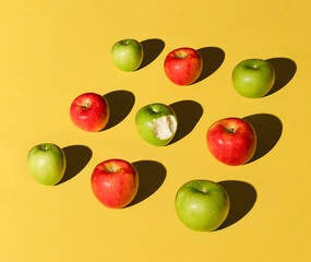 Arranged Apples with a Bite