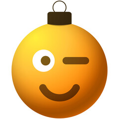 emotion face christmas ball