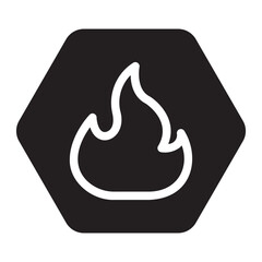 flammable sign glyph icon