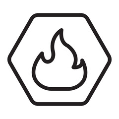 flammable sign line icon