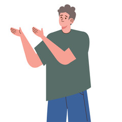 young man standing speaking