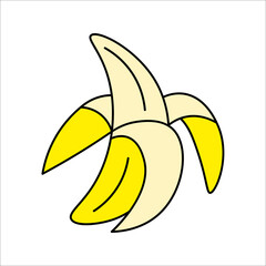 Banana line outline icon, healthy fruit. vector illustration on white background.