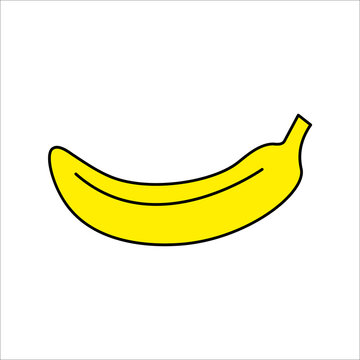 Banana line outline icon, healthy fruit. vector illustration on white background.