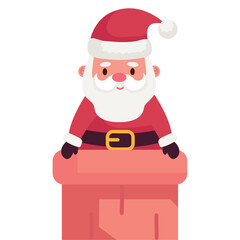 santa claus in chimney
