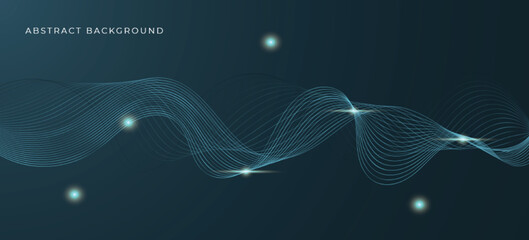 Modern abstract background with dynamic line. Digital future technology concept. vector illustration.