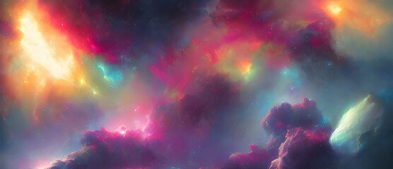 Illustration of Colourful Cloudy Skies