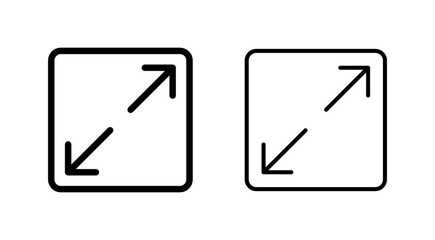 Fullscreen Icon vector for web and mobile app. Expand to full screen sign and symbol. Arrows symbol