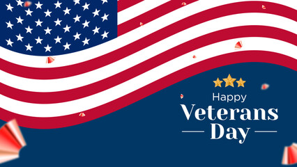 Happy Veterans Day Celebration Vector Background