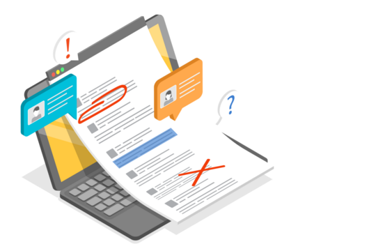 3D Isometric Flat  Conceptual Illustration of Editable Online Document.