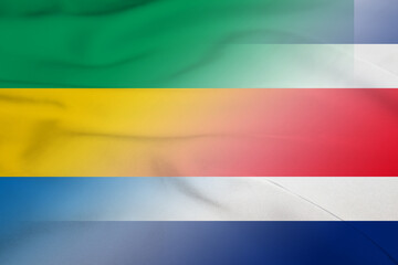 Naklejka premium Gabon and Costa Rica official flag international negotiation CRI GAB