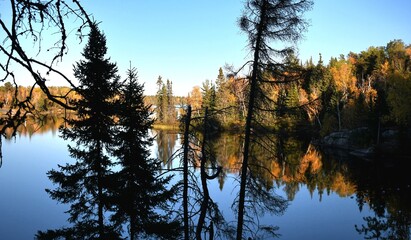 sunset over the lake