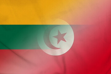Lithuania and Tunisia political flag transborder negotiation TUN LTU