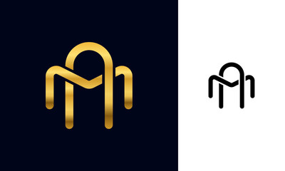 MA logo letter design on luxury background. MA logo monogram initials letter concept. MA icon logo design. MA elegant and Professional letter icon design on white and dark background
