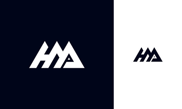 HMP logo letter design on luxury background. HMP logo monogram initials letter concept. HMP icon logo design. HMP elegant and Professional letter icon design on white and dark background