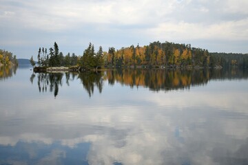 lake of the woods fall reflections landscape 