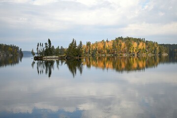 Autumn reflections in lake of the woods