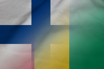 Finland and Guinea state flag transborder contract GIN FIN