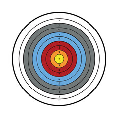 Round shooting target on white background. Illustration