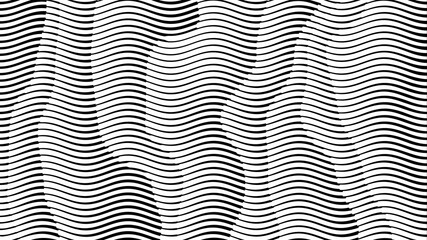 Futuristic 3D abstract wavy halftone lines pattern background. Gradient monochrome line effect patterns illustration. Background design of presentation, backdrop, poster, flyer, book cover, card, etc.