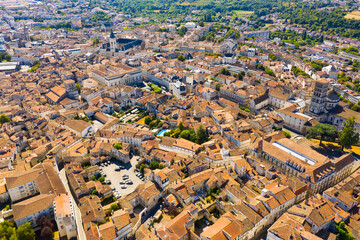 Panoramic view from above on the city Angouleme. France