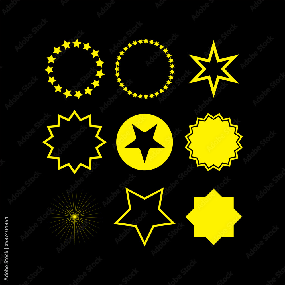 Wall mural star icons. sparkles, shining burst. vector symbols star retro futuristic sparkle icons collection. 