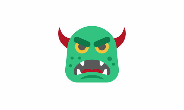 green monster head flat design epd 8