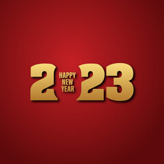 New year 2023 greeting. Happy new year 2023. 2023 gold color. New year 2023 vector illustration. New year background.