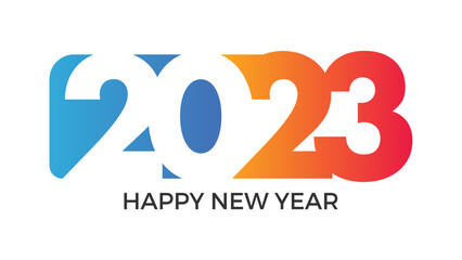 2023 colorful Text. Happy New Year 2023. suitable for greeting, invitations, banners, or background design of 2023. Vector design illustration