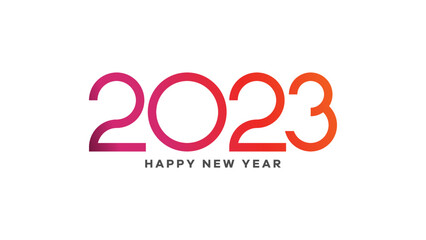 New year 2023 greeting. Happy new year 2023. 2023 thin line style. New year 2023 vector illustration. New year background.