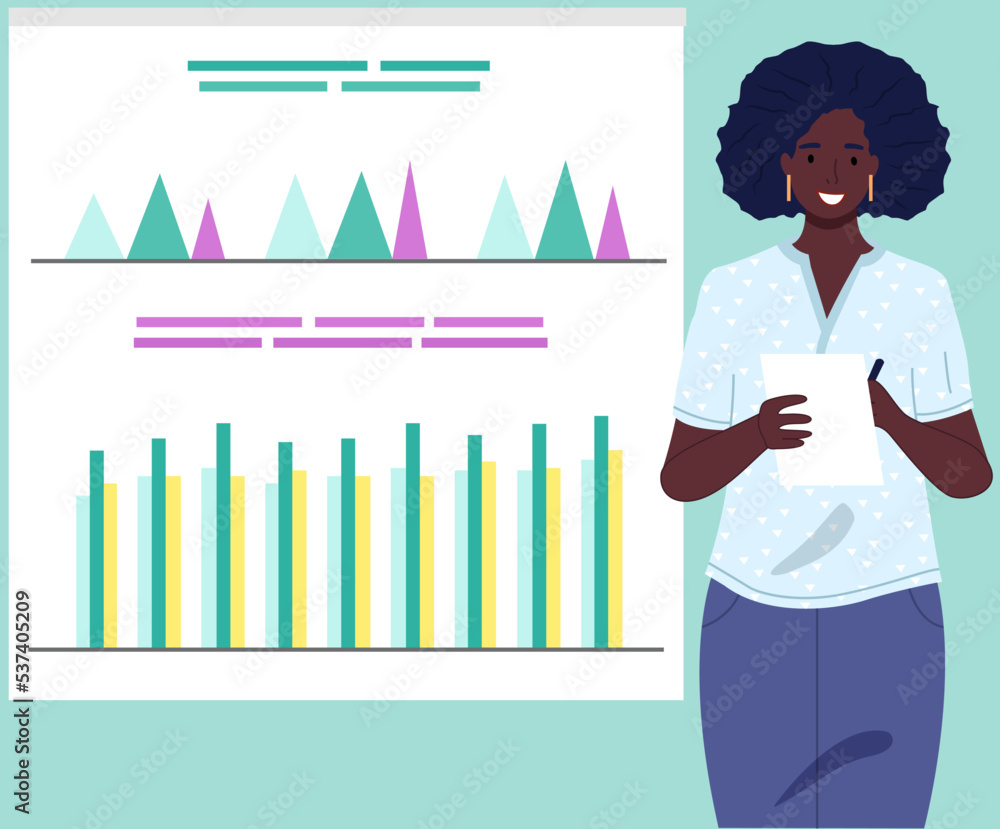 Aufkleber data analysis research statistics concept. work with statistics, strategy, business development. fem