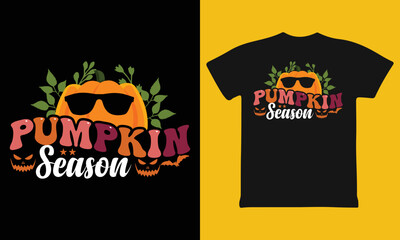 Pumpkin season Autumn Fall T-shirt Design Vector Template