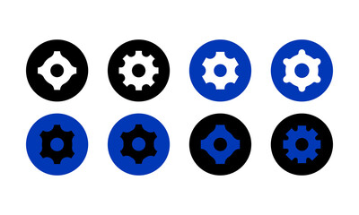 setting icon set. setting, gear, cogwheel, configuration in flat style - stock vector.	