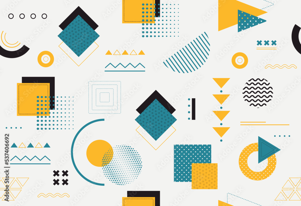 Poster geometric abstract seamless pattern. minimalistic style and bright patterns. repeating design elemen