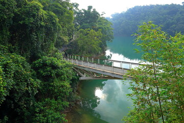 The Yongjie bridge at Sun Moon Lake National Scenic Area, Yuchi Township, Nantou County, Taiwan