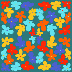 Flower art vector pattern. Vector background for banner, poster, Web and packaging.