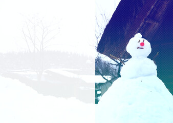 背景　ゆきだるま