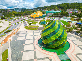 Top view of Lam Vien square at the bank of Xuan Huong Lake. In Vietnam, Da Lat is a popular...