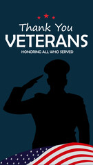 Illustration vector graphic of Veterans Day, fit for logo, design resources