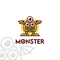 monster mascot character logo vector	