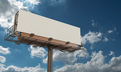 signboard billboard placard empty copy space bluesky background mock up marketing advertisement...