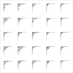 Set of Elegant Vintage Corner Vector