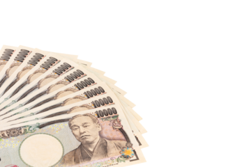 1万円札10枚_一万円札複数_お金_紙幣のイメージ｜背景透過切り抜き合成用png素材