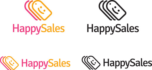 Happy sale logo template