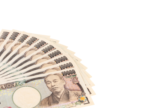 1万円札10枚_一万円札複数_お金_紙幣のイメージ｜背景透過切り抜き合成用png素材 - Powered by Adobe