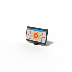 3d illustration of computer network setup