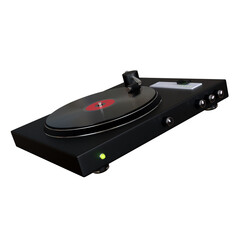 Modern vinyl player. Record player. 3d illustration